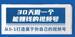 30天做一个能赚钱的视频号，从0-1打造属于你自己的视频号 (14节-价值199)-克用笔记