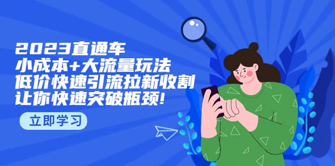 2023直通小成本 大流量玩法，低价快速引流拉新收割，让你快速突破瓶颈-克用笔记