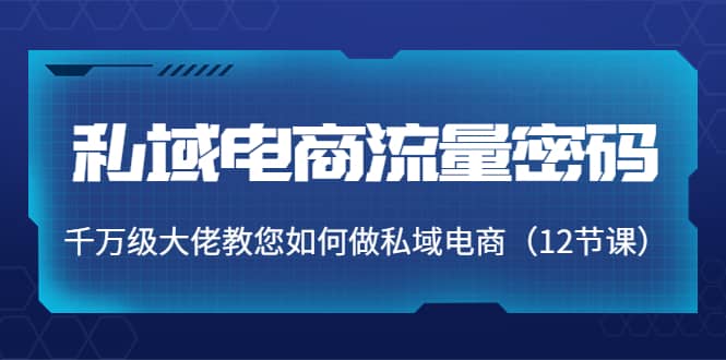 私域电商流量密码：千万级大佬教您如何做私域电商（12节课）-克用笔记