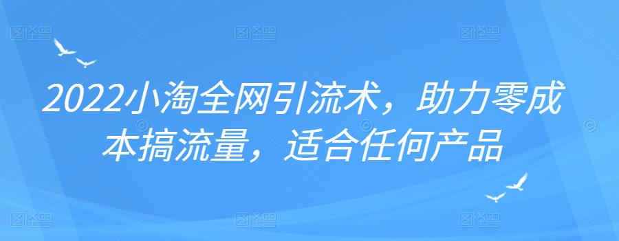 2022年小淘全网引流术，助力零成本搞流量，适合任何产品-克用笔记