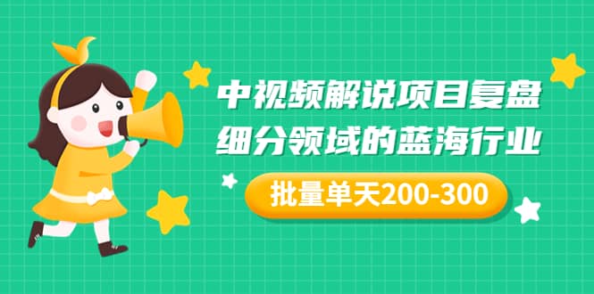 某付费文章：中视频解说项目复盘：细分领域的蓝海行业 批量单天200-300收益-克用笔记