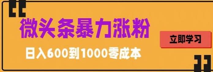 微头条暴力涨粉技巧搬运文案就能涨几万粉丝，简单0成本，日赚600-克用笔记
