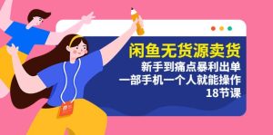 闲鱼无货源卖货：新手到痛点暴利出单，一部手机一个人就能操作（18节课）-克用笔记