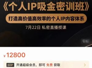 个人IP吸金密训班，打造高价值高效率的个人IP内容体系（价值12800元）-克用笔记