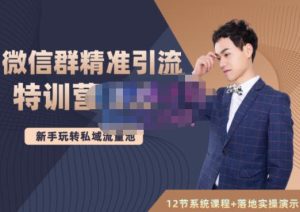陆明明·微信群精准引流特训营3.0，借助微信群进行引流操作，打造私域流量池-克用笔记