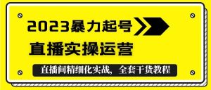 2023暴力起号 直播实操运营，全套直播间精细化实战，全套干货教程-克用笔记