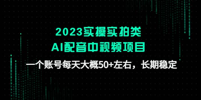2023实操实拍类AI配音中视频项目，一个账号每天大概50 左右，长期稳定-克用笔记