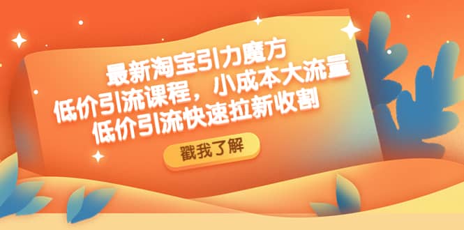 最新淘宝引力魔方低价引流实操：小成本大流量-克用笔记