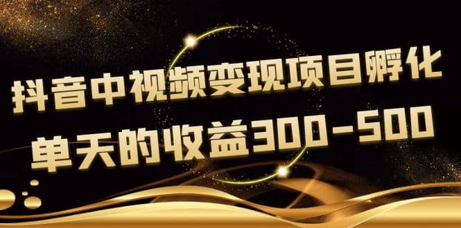 黄岛主《抖音中视频变现项目孵化》单天的收益300-500 操作简单粗暴-克用笔记