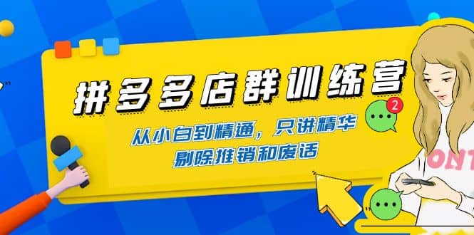 拼多多店群训练营：从小白到精通，只讲精华，剔除推销和废话-克用笔记