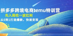 拼多多跨境电商temu特训营：先入局吃一波红利，从0到1打造爆款，快速变现-克用笔记