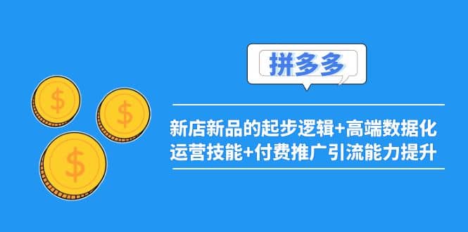 2022拼多多：新店新品的起步逻辑 高端数据化运营技能 付费推广引流能力提升-克用笔记