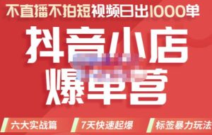 推易电商·2022年抖音小店爆单营，不直播、不拍短视频、日出1000单，暴力玩法-克用笔记