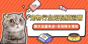 宠物/行业短视频运营 流量增长的一层窗户纸 解决流量焦虑 实现降本增效-克用笔记