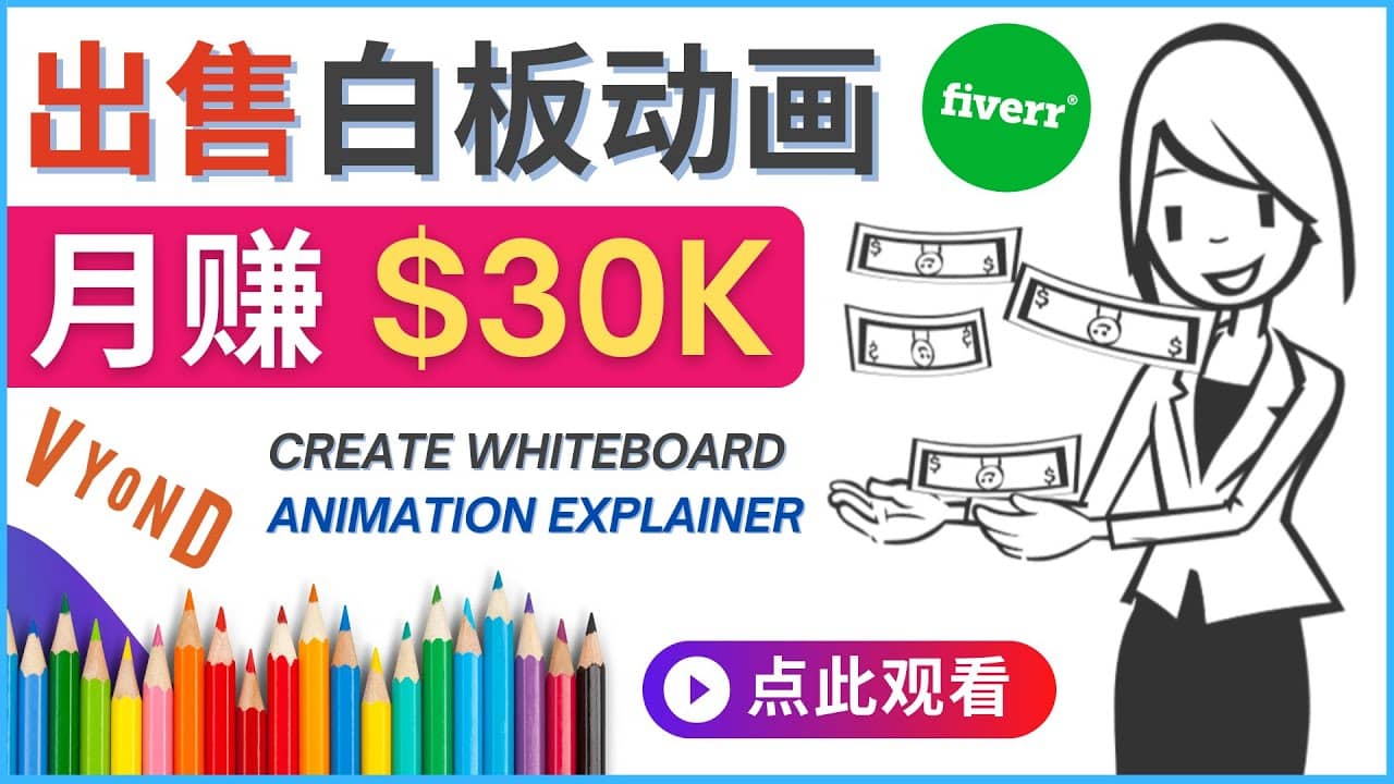 如何用最简单制作白板动画（WhiteBoard Animation）月赚3万美元-克用笔记