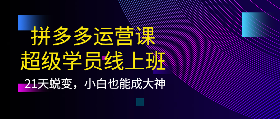 拼多多运营课：超级学员线上班，21天蜕变，小白也能成大神-克用笔记