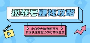 玩转微信视频号赚钱：小白变大咖涨粉百万实现快速变现1000万的现金流-克用笔记