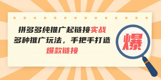 拼多多纯推广起链接实战：多种推广玩法，手把手打造爆款链接-克用笔记