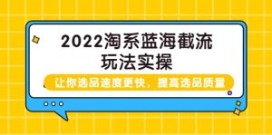 2022淘系蓝海截流玩法实操：让你选品速度更快，提高选品质量（价值599）-克用笔记