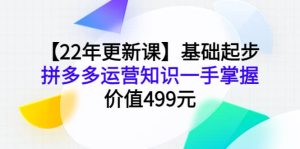 【22年更新课】基础起步，拼多多运营知识一手掌握，价值499元-克用笔记