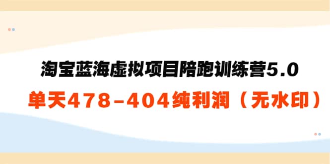 黄岛主：淘宝蓝海虚拟项目陪跑训练营5.0：单天478纯利润（无水印）-克用笔记