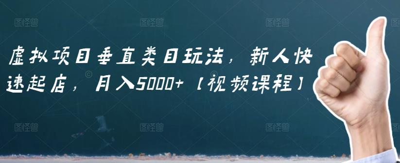虚拟项目垂直类目玩法，新人快速起店，月入5000 【视频课程】-克用笔记