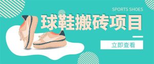 外面收费998的球鞋搬砖项目【详细教程 资源渠道】-克用笔记