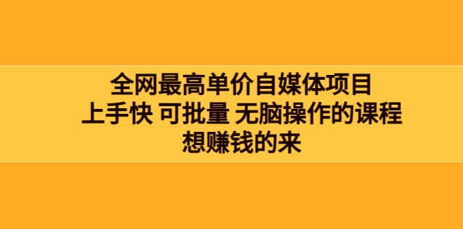 全网最单高价自媒体项目：上手快 可批量 无脑操作的课程，想赚钱的来-克用笔记
