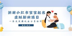 拆解小红书宝宝起名虚拟副业项目，一条龙实操玩法分享给你（教程 软件）-克用笔记