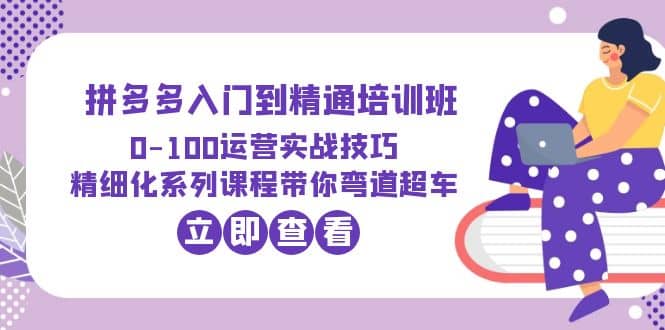 2023拼多多入门到精通培训班：0-100运营实战技巧 精细化系列课带你弯道超车-克用笔记