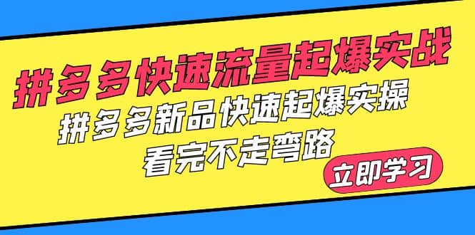 拼多多-快速流量起爆实战，拼多多新品快速起爆实操，看完不走弯路-克用笔记