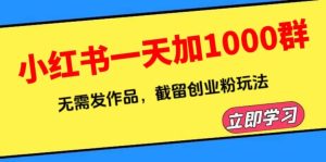 小红书一天加1000群，无需发作品，截留创业粉玩法 （附软件）-克用笔记