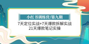 小红书训练营/第九期：7天定位实战 7天爆款拆解实战，21天爆款笔记实操-克用笔记