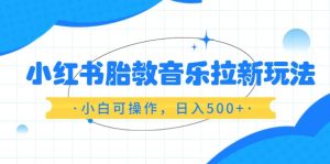 小红书胎教音乐拉新玩法，小白可操作，日入500 （资料已打包）-克用笔记