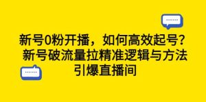 新号0粉开播，如何高效起号？新号破流量拉精准逻辑与方法，引爆直播间-克用笔记