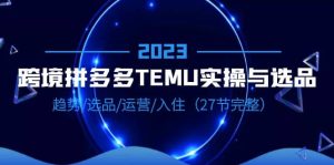 2023跨境·拼多多·TEMU实操与选品，趋势·选品·运营·入住（27节完整）-克用笔记
