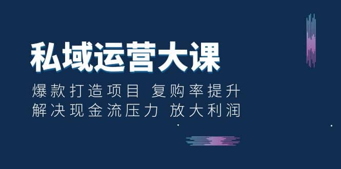 私域运营大课：爆款打造项目 复购率提升 解决现金流压力 放大利润-克用笔记