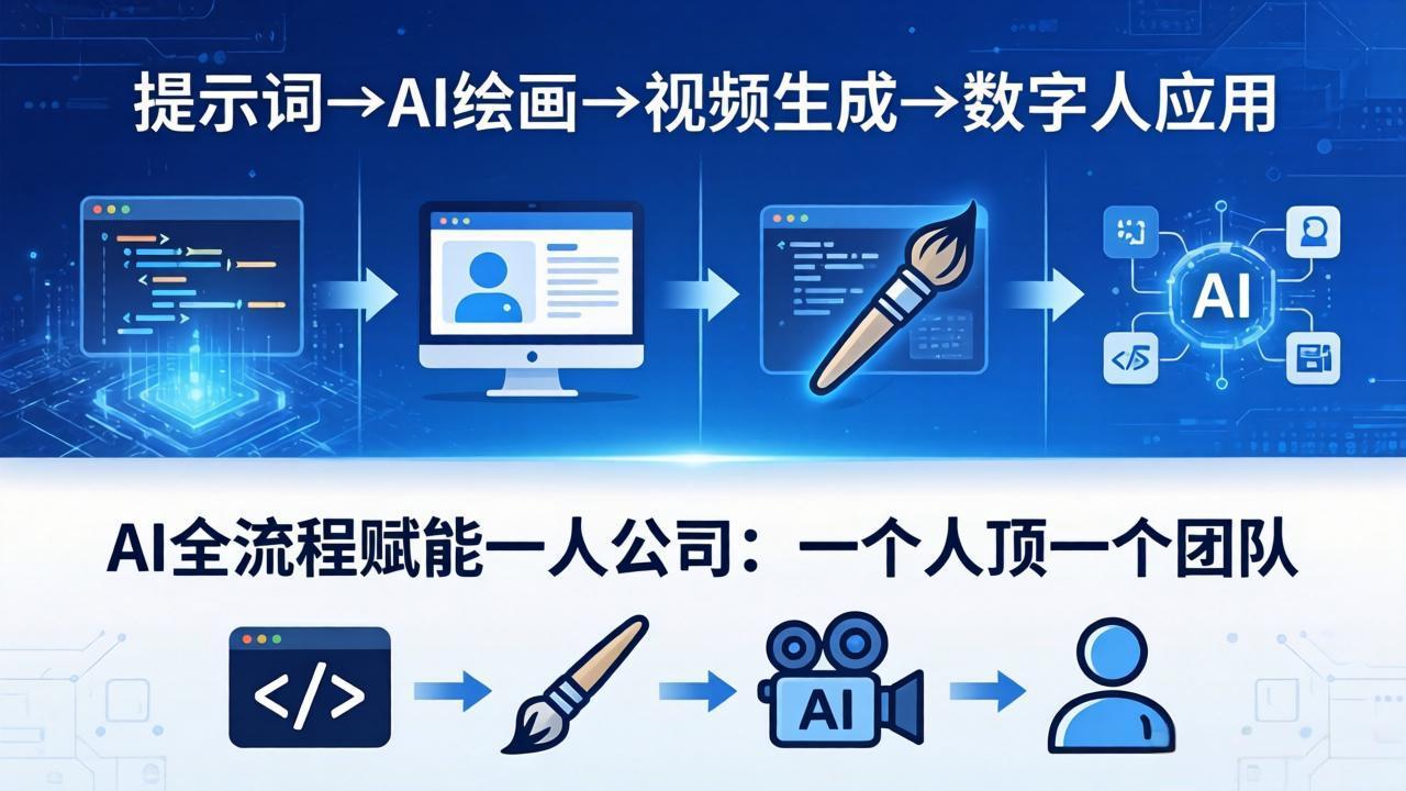 AI全流程赋能一人公司：提示词、绘画、视频、数字人、编程，一个人顶一个团队-克用笔记