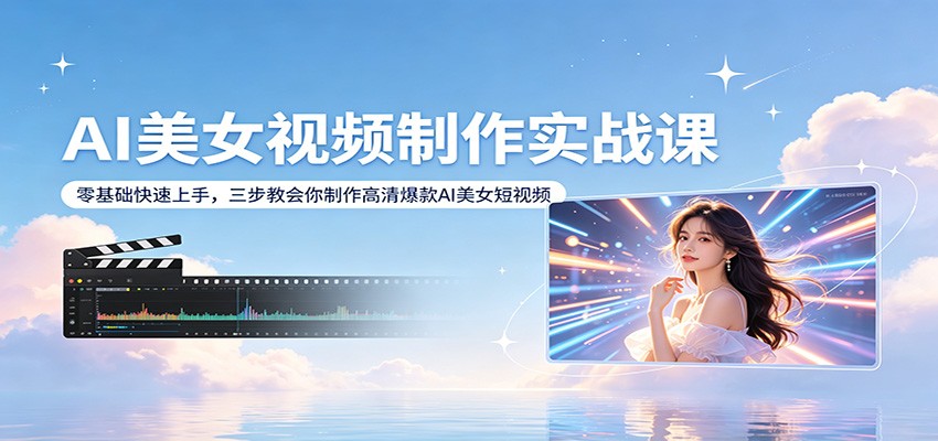 AI美女视频制作实战课：零基础快速上手，三步教会你制作高清爆款AI美女短视频-克用笔记