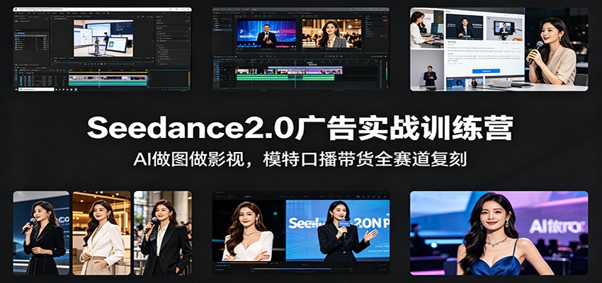 Seedance2.0广告实战训练营：AI做图做影视，模特口播带货全赛道复刻-克用笔记