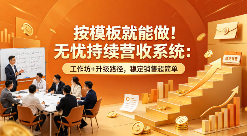 按模板就能做！无忧持续营收系统：工作坊+升级路径，稳定销售超简单【原创双语字幕】-克用笔记