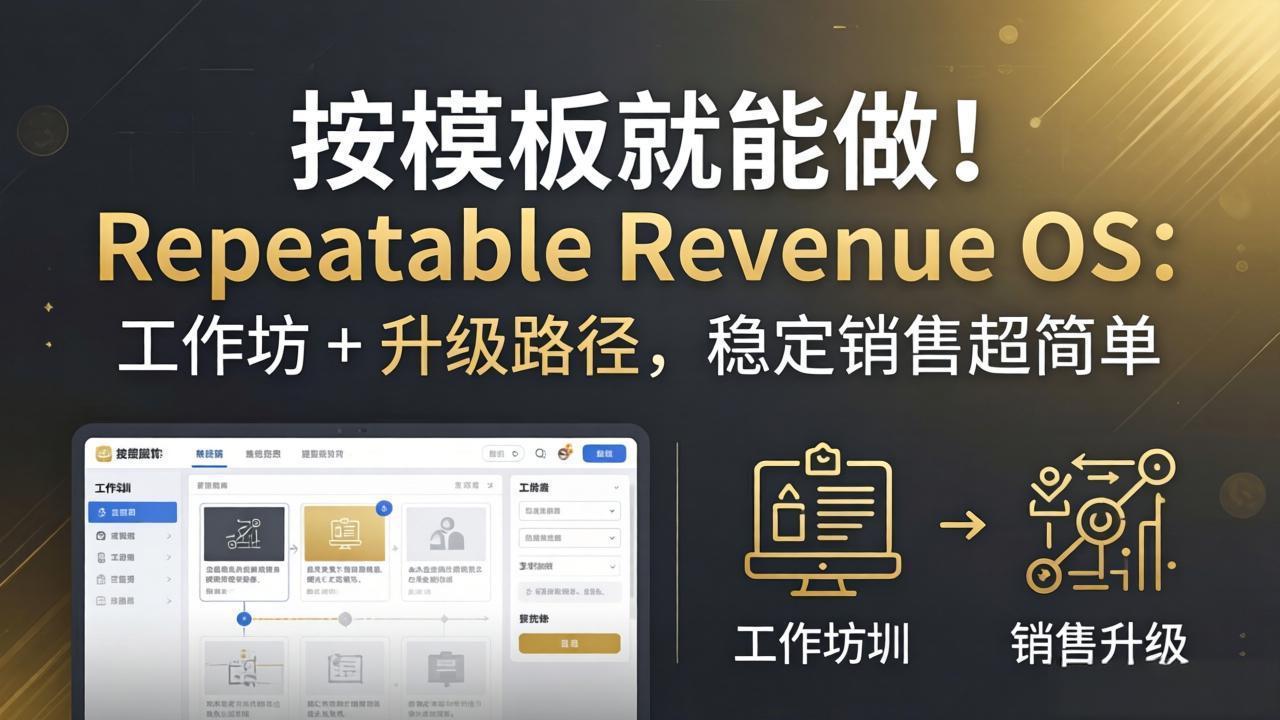 按模板就能做！Repeatable Revenue OS：工作坊 + 升级路径，稳定销售超简单-克用笔记