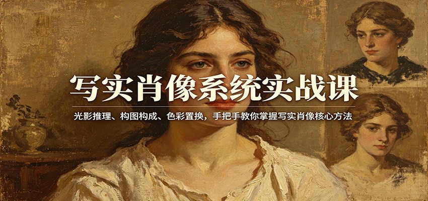 写实肖像系统实战课：光影推理、构图构成、色彩置换，手把手教你掌握写实肖像核心方法-克用笔记