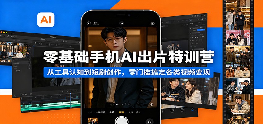 零基础手机AI出片特训营：从工具认知到短剧创作，零门槛搞定各类视频变现-克用笔记