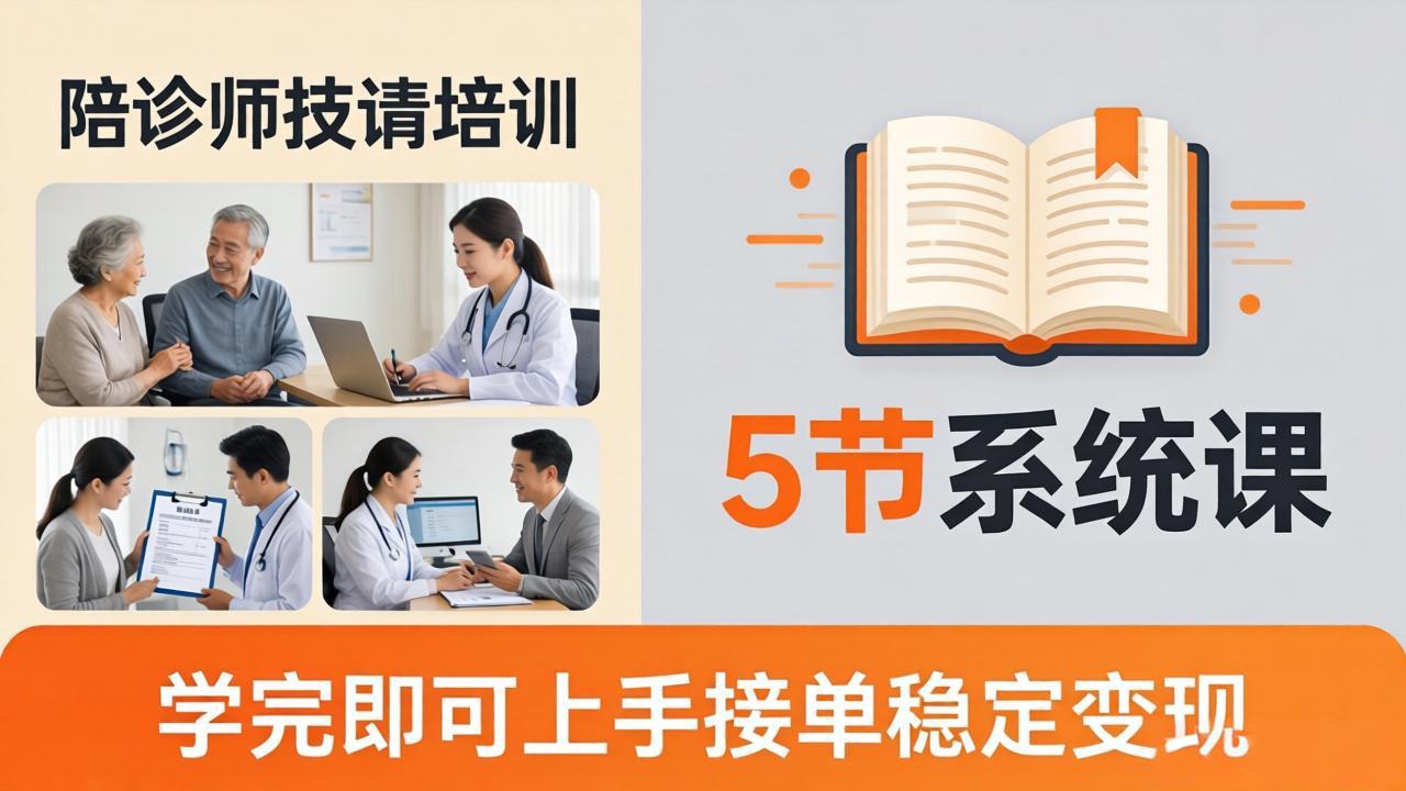 想做陪诊师不知从何下手？5节系统课教你掌握核心技能，学完即可上手接单稳定变现-克用笔记