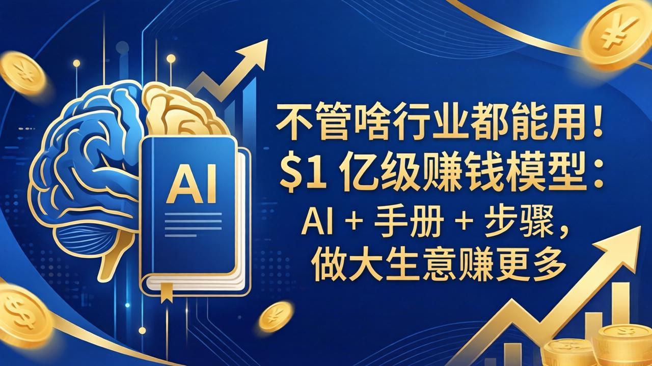 不管啥行业都能用！$1 亿级赚钱模型：AI + 手册 + 步骤，做大生意赚更多-克用笔记