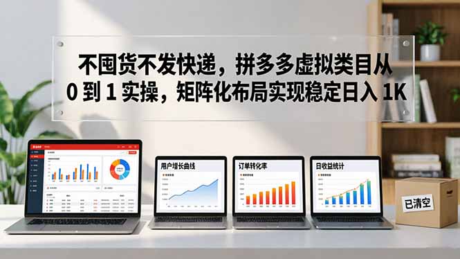 不囤货不发快递，拼多多虚拟类目从 0 到 1 实操，矩阵化布局实现稳定日入 1K-克用笔记
