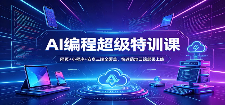 AI编程超级特训课：网页+小程序+安卓三端全覆盖，快速落地云端部署上线-克用笔记