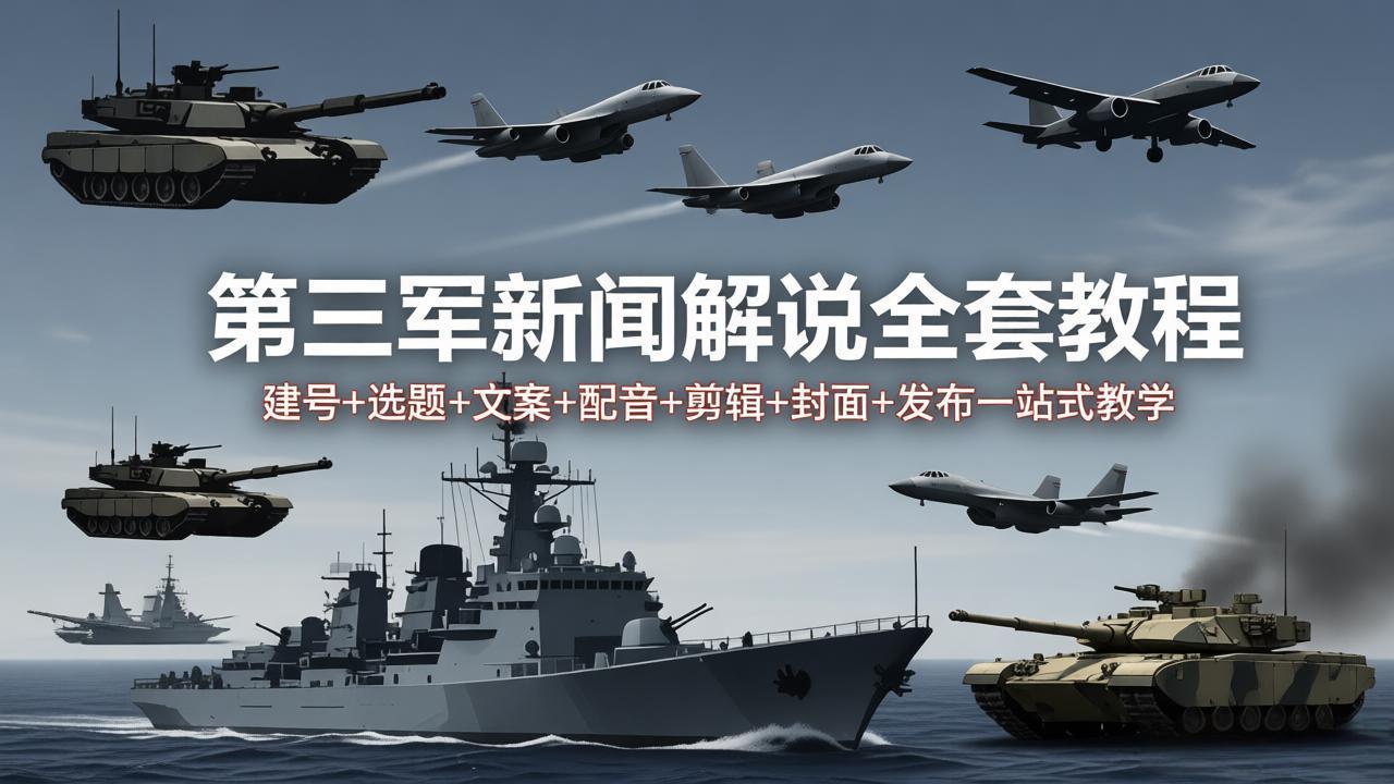第三军迷新闻解说全套教程：建号+选题+文案+配音+剪辑+封面+发布一站式教学-克用笔记