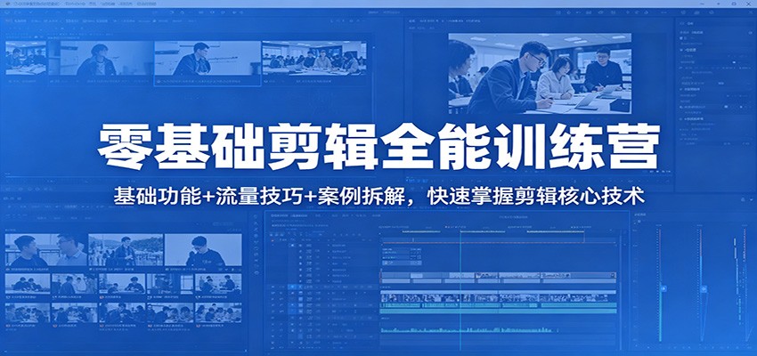 零基础剪辑全能训练营：基础功能+流量技巧+案例拆解，快速掌握剪辑核心技术-克用笔记